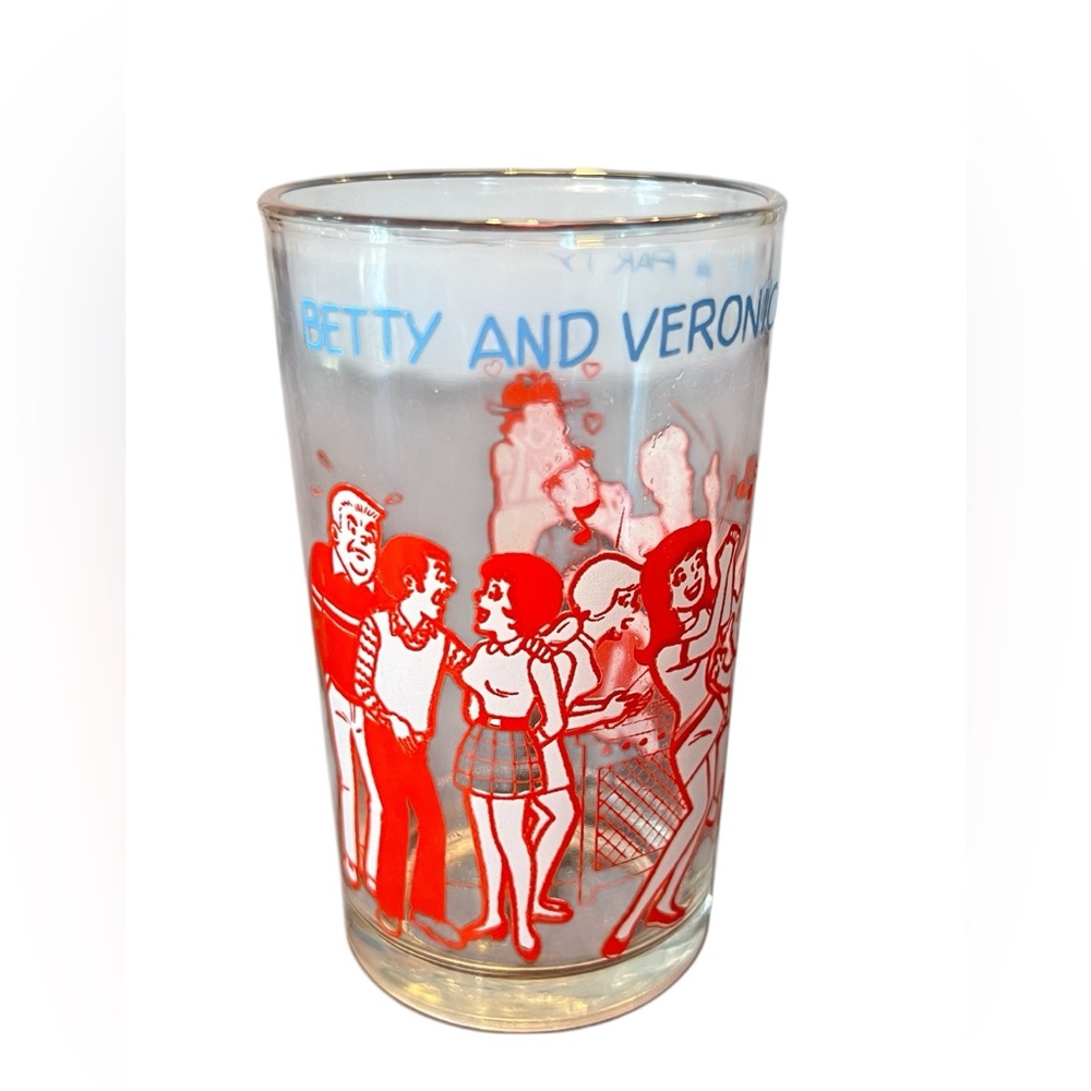VTG Archie Comics 1973 Jelly Jar Juice Glass - Betty & Veronica Give a Party